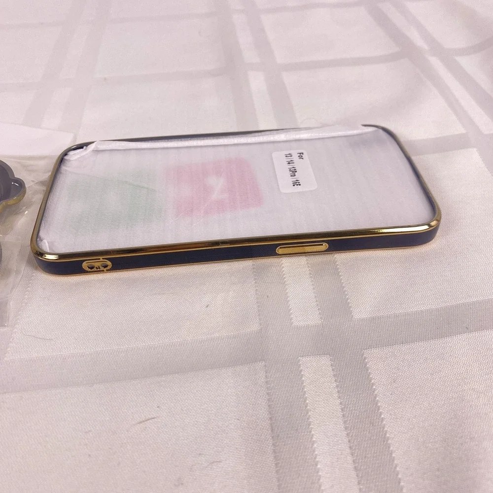 iPhone 16E black/gold Phone case with Astronaut kick stand